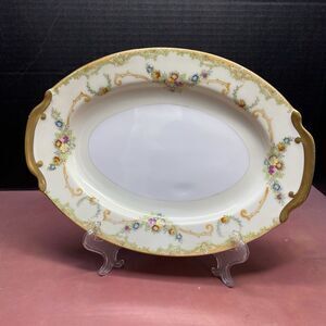 Empress China Floral Gold Trim Oval Platter 12" X 8.5" Hand-painted Japan Vtg